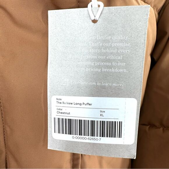 Everlane the ReNew Long Puffer in chestnut Size XL - Picture 4 of 13